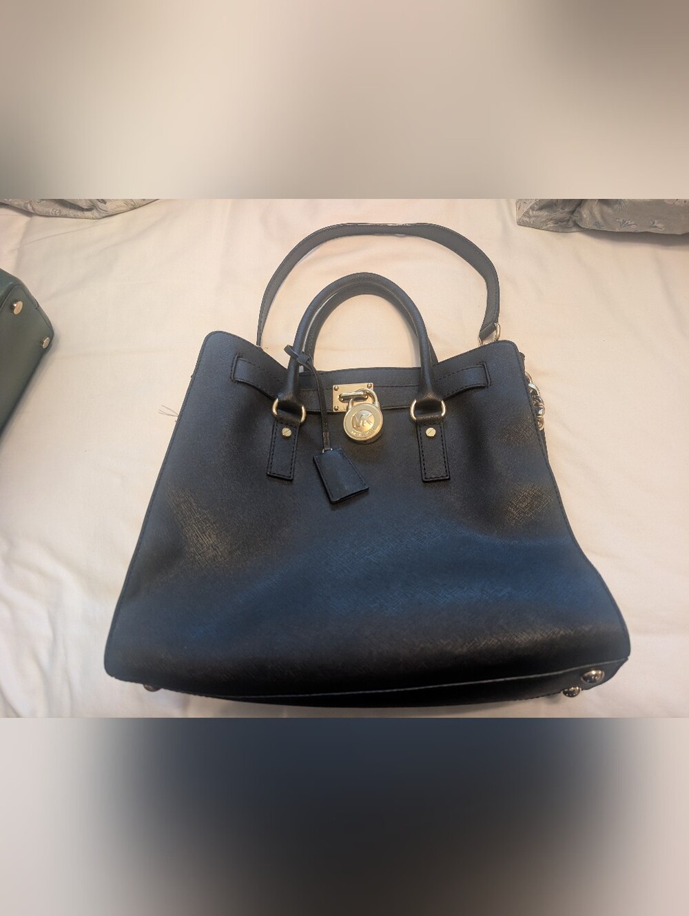 Michael Kors Hamilton Large Saffiano Leather Tote Bag Black